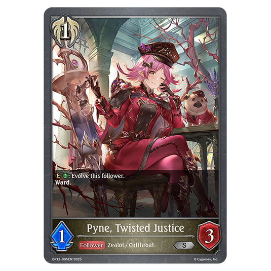 Pyne, Twisted Justice BP13-095EN card from the Shadowverse: Evolve set Worldreaver's Descent & Dominion of Darkness