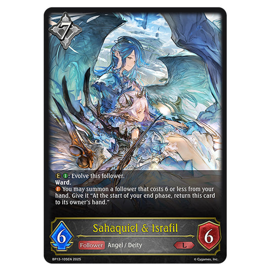 Sahaquiel & Israfil BP13-105EN card from the Shadowverse: Evolve set Worldreaver's Descent & Dominion of Darkness