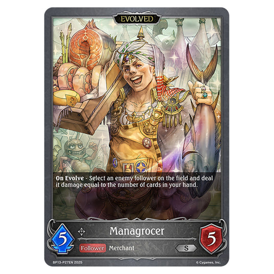 Managrocer BP13-P27EN card from the Shadowverse: Evolve set Worldreaver's Descent & Dominion of Darkness