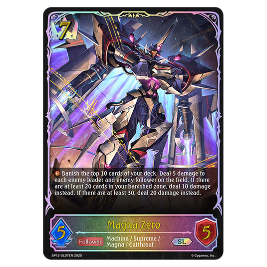 Magna Zero BP13-SL07EN card from the Shadowverse: Evolve set Worldreaver's Descent & Dominion of Darkness