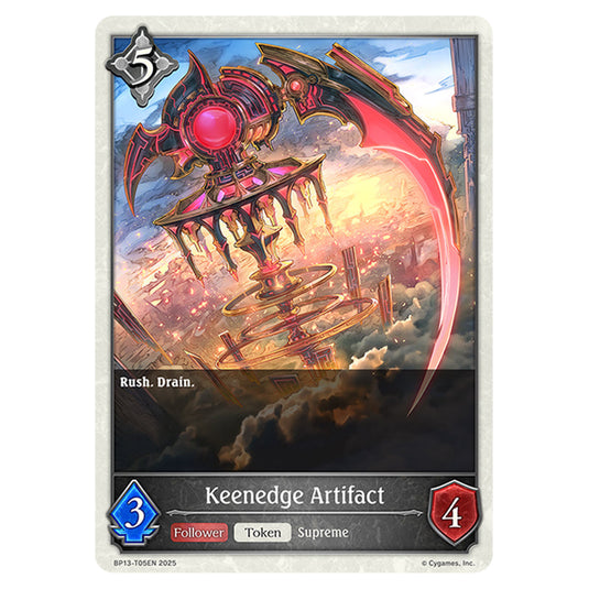 Keenedge Artifact BP13-T05EN card from the Shadowverse: Evolve set Worldreaver's Descent & Dominion of Darkness