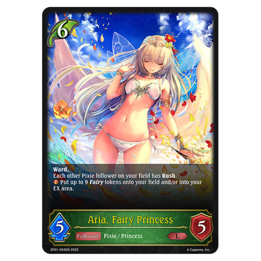 Aria, Fairy Princess SP01-003EN card from the Shadowverse: Evolve set Seaside Memories