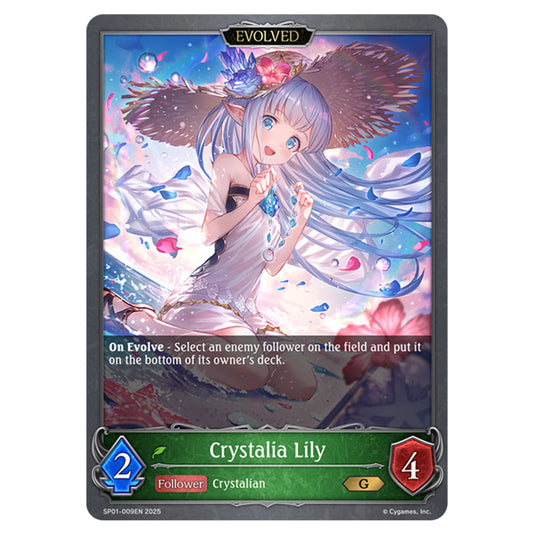 Crystalia Lily SP01-009EN card from the Shadowverse: Evolve set Seaside Memories
