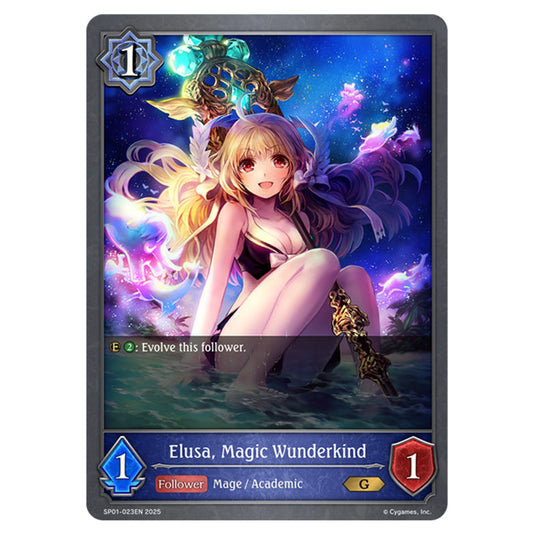 Elusa, Magic Wunderkind SP01-023EN card from the Shadowverse: Evolve set Seaside Memories