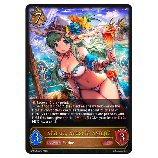 Sharon, Seaside Nymph SP01-026EN card from the Shadowverse: Evolve set Seaside Memories