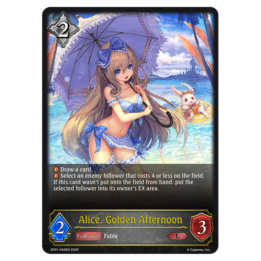 Alice, Golden Afternoon SP01-045EN card from the Shadowverse: Evolve set Seaside Memories