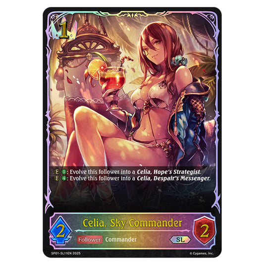 Celia, Sky Commander SP01-SL11EN card from the Shadowverse: Evolve set Seaside Memories