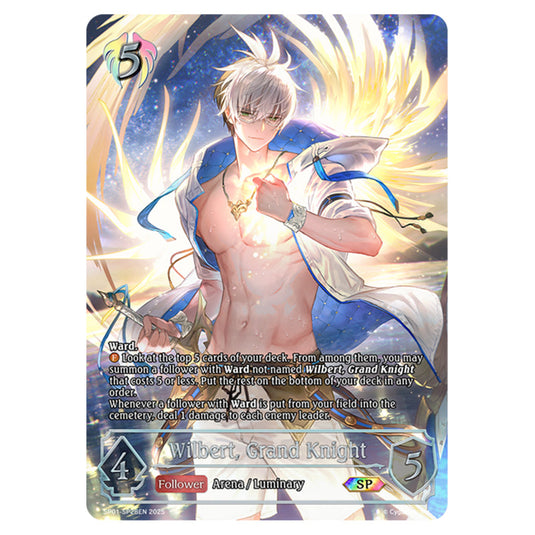 Wilbert, Grand Knight SP01-SP28EN card from the Shadowverse: Evolve set Seaside Memories