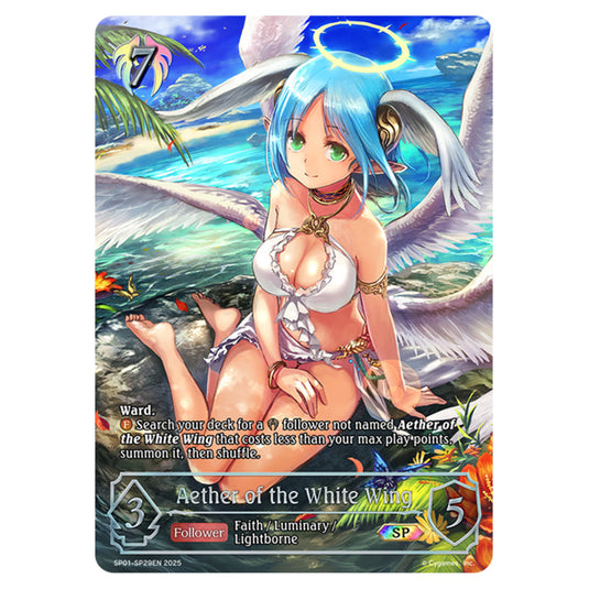 Aether of the White Wing SP01-SP29EN card from the Shadowverse: Evolve set Seaside Memories