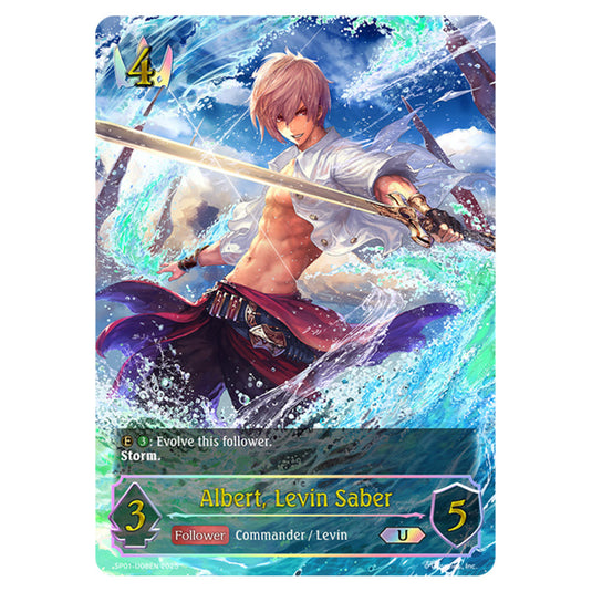 Albert, Levin Saber SP01-U08EN card from the Shadowverse: Evolve set Seaside Memories