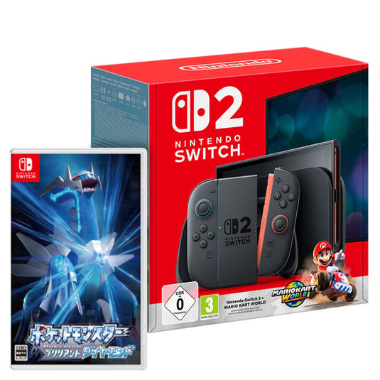 Nintendo Switch 2 - Including Mario Kart World & Pokemon Brilliant Diamond - Bundle
