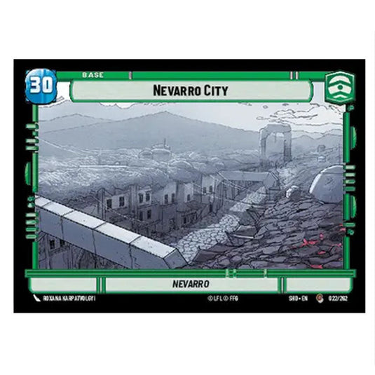 Nevarro City 22/262 card from the Star Wars Unlimited set Shadows of the Galaxy