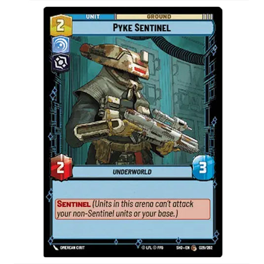 Pyke Sentinel 29/262 card from the Star Wars Unlimited set Shadows of the Galaxy