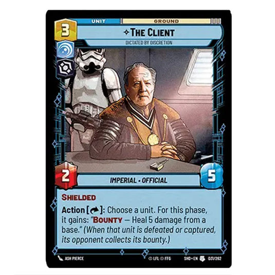 The Client 31/262 card from the Star Wars Unlimited set Shadows of the Galaxy