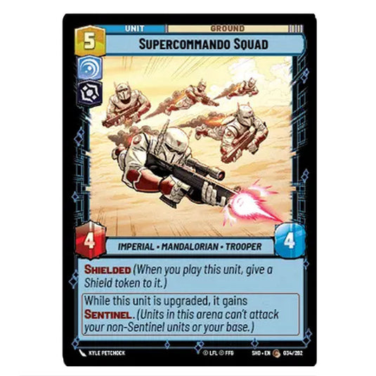 Supercommando Squad 34/262 card from the Star Wars Unlimited set Shadows of the Galaxy