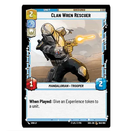 Clan Wren Rescuer 40/262 card from the Star Wars Unlimited set Shadows of the Galaxy