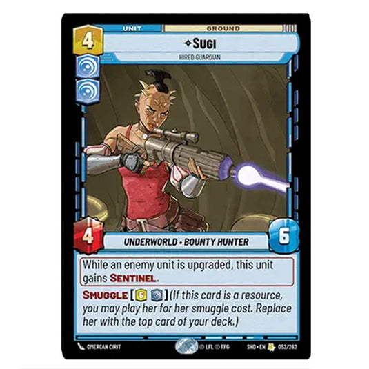 Sugi 52/262 card from the Star Wars Unlimited set Shadows of the Galaxy