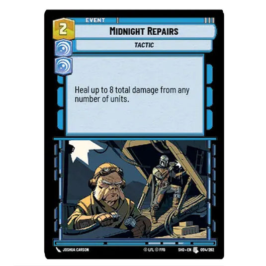 Midnight Repairs 54/262 card from the Star Wars Unlimited set Shadows of the Galaxy