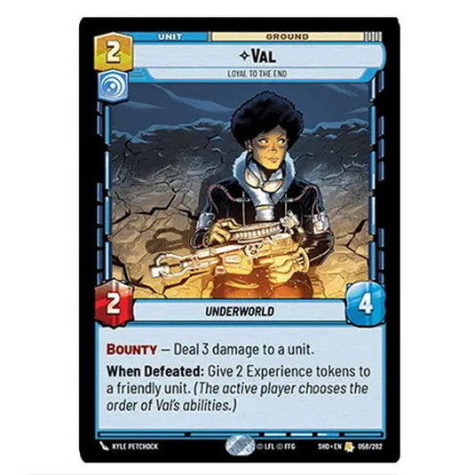 Star Wars Unlimited - Shadows of the Galaxy - Val (Rare) - 058/262 Star Wars Unlimited - Shadows of the Galaxy - Val (Rare) - 058/262