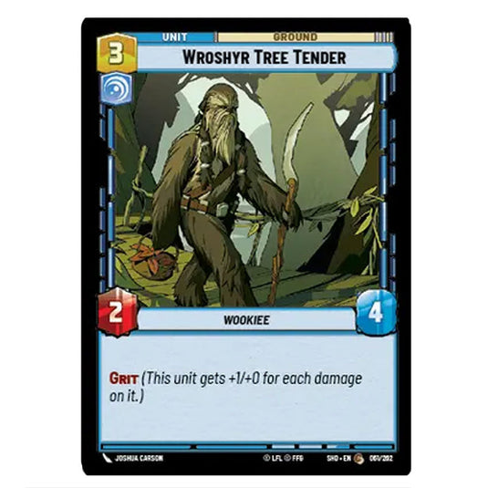 Wroshyr Tree Tender 61/262 card from the Star Wars Unlimited set Shadows of the Galaxy