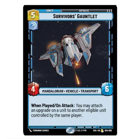 Survivors’ Gauntlet 64/262 card from the Star Wars Unlimited set Shadows of the Galaxy