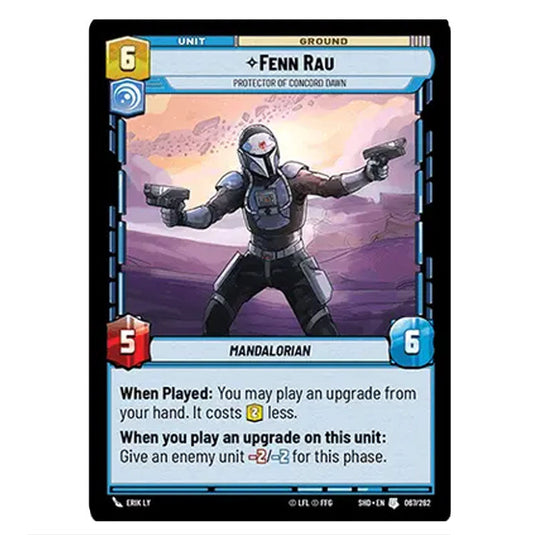 Fenn Rau 67/262 card from the Star Wars Unlimited set Shadows of the Galaxy