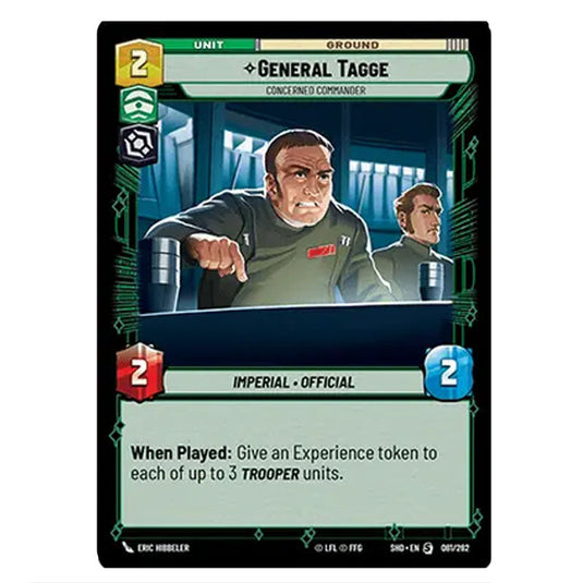 General Tagge 81/262 card from the Star Wars Unlimited set Shadows of the Galaxy