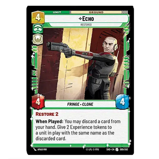 Echo 99/262 card from the Star Wars Unlimited set Shadows of the Galaxy