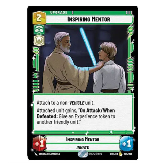 Inspiring Mentor 104/262 card from the Star Wars Unlimited set Shadows of the Galaxy