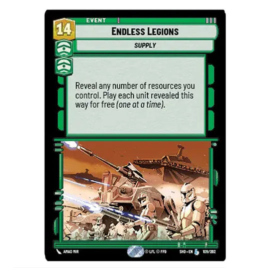 Endless Legions 109/262 card from the Star Wars Unlimited set Shadows of the Galaxy