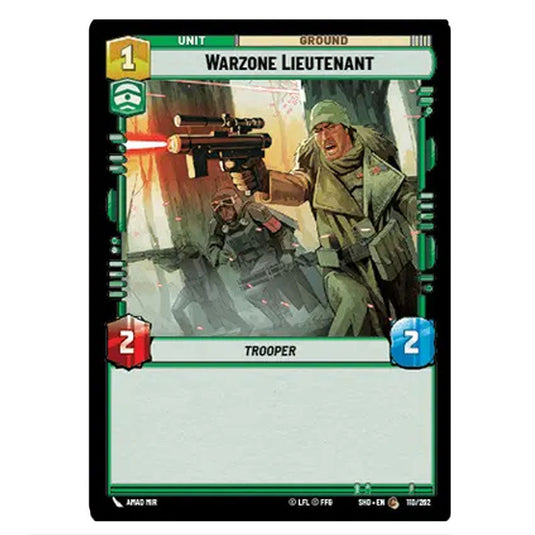 Warzone Lieutenant 110/262 card from the Star Wars Unlimited set Shadows of the Galaxy