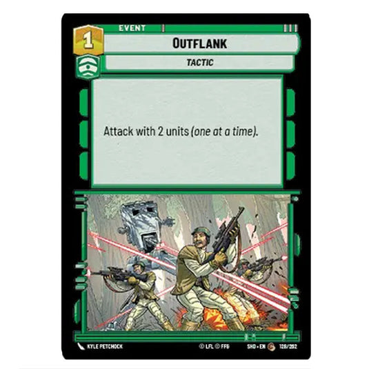 Outflank 128/262 card from the Star Wars Unlimited set Shadows of the Galaxy