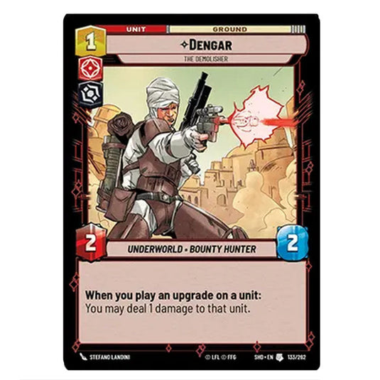 Dengar 133/262 card from the Star Wars Unlimited set Shadows of the Galaxy