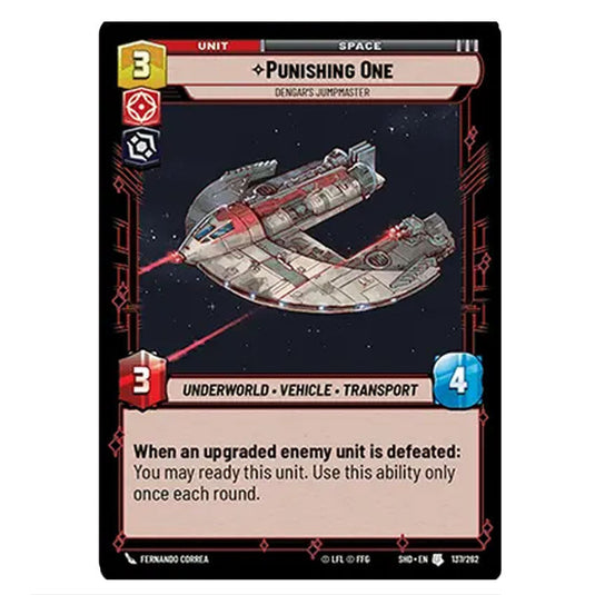 Punishing One 137/262 card from the Star Wars Unlimited set Shadows of the Galaxy