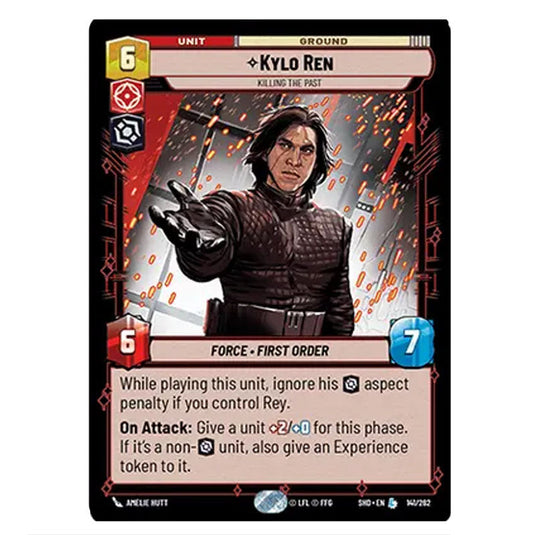 Kylo Ren 141/262 card from the Star Wars Unlimited set Shadows of the Galaxy