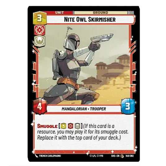 Nite Owl Skirmisher 149/262 card from the Star Wars Unlimited set Shadows of the Galaxy