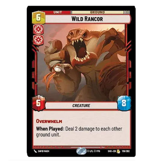 Wild Rancor 158/262 card from the Star Wars Unlimited set Shadows of the Galaxy