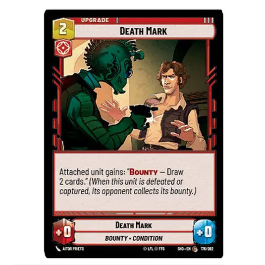 Death Mark 176/262 card from the Star Wars Unlimited set Shadows of the Galaxy