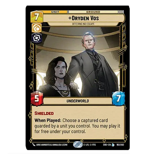 Dryden Vos 192/262 card from the Star Wars Unlimited set Shadows of the Galaxy