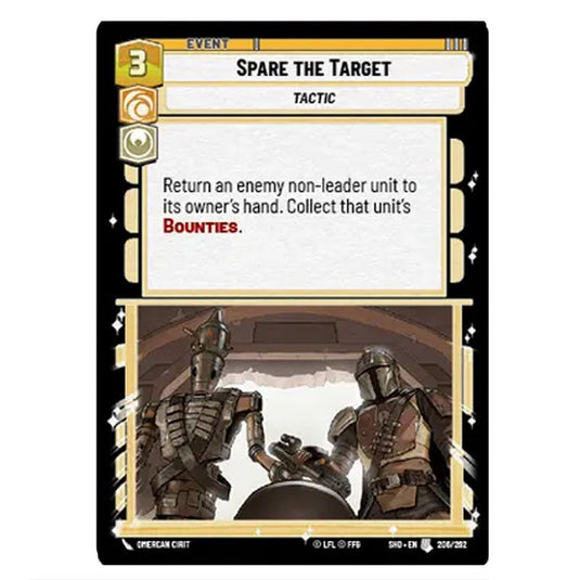 Spare the Target 206/262 card from the Star Wars Unlimited set Shadows of the Galaxy