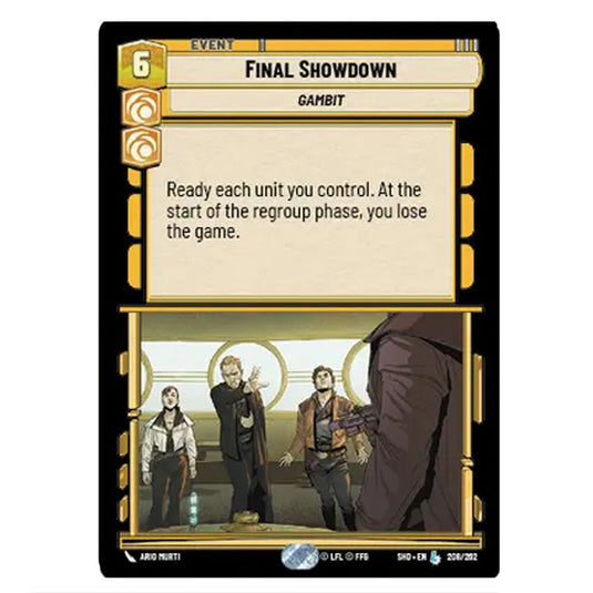 Final Showdown 208/262 card from the Star Wars Unlimited set Shadows of the Galaxy