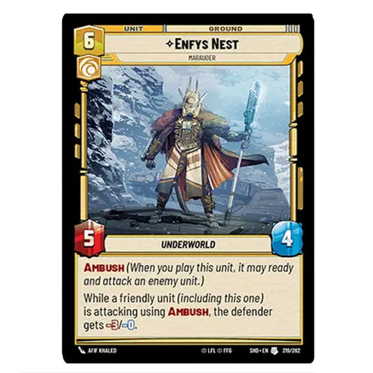 Enfys Nest 219/262 card from the Star Wars Unlimited set Shadows of the Galaxy