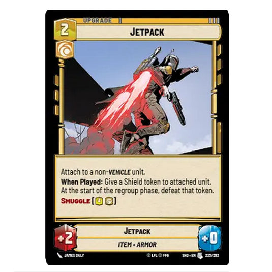 Jetpack 225/262 card from the Star Wars Unlimited set Shadows of the Galaxy