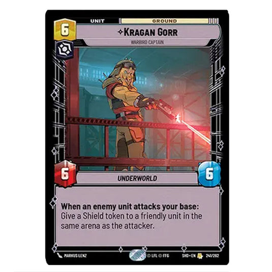 Kragan Gorr 241/262 card from the Star Wars Unlimited set Shadows of the Galaxy