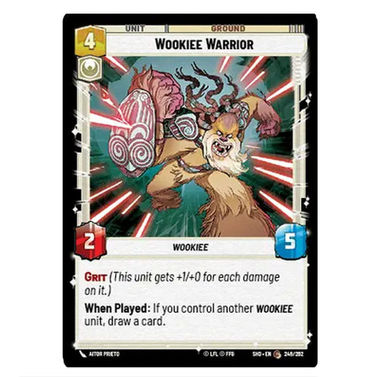 Wookiee Warrior 249/262 card from the Star Wars Unlimited set Shadows of the Galaxy