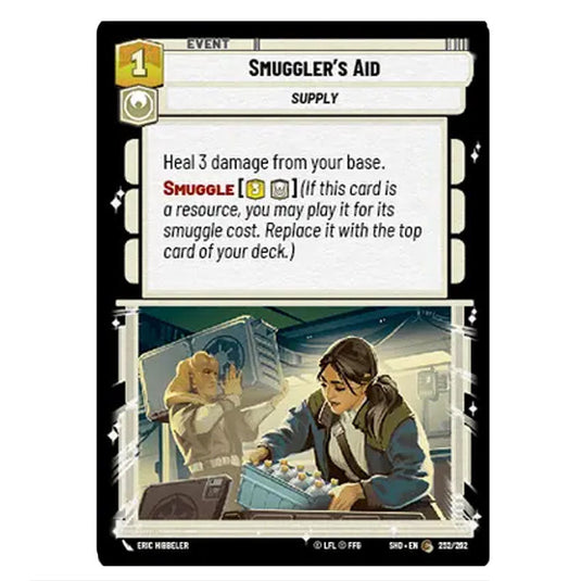 Smuggler’s Aid 252/262 card from the Star Wars Unlimited set Shadows of the Galaxy