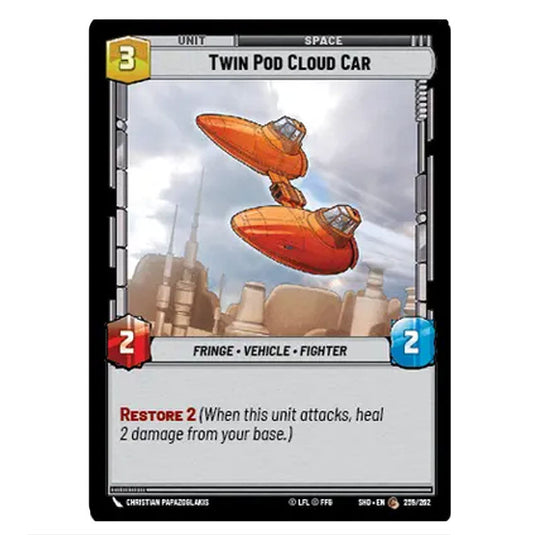 Twin Pod Cloud Car 259/262 card from the Star Wars Unlimited set Shadows of the Galaxy