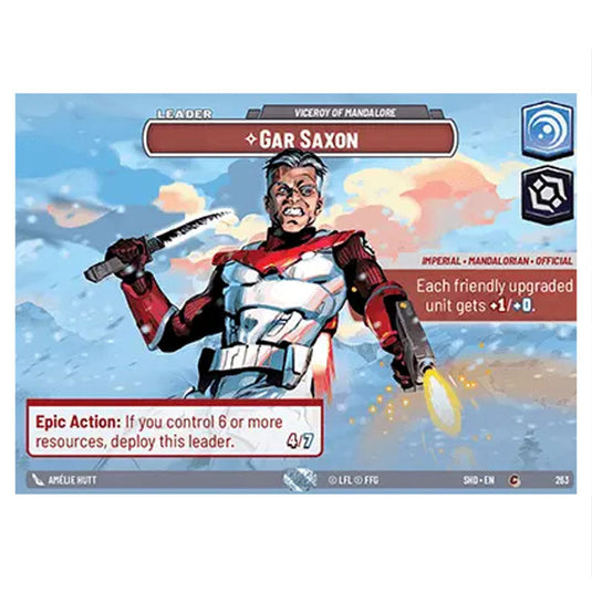 Gar Saxon 263 card from the Star Wars Unlimited set Shadows of the Galaxy