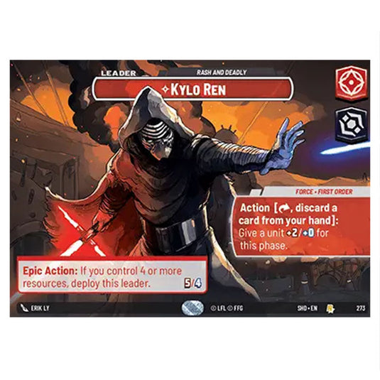 Kylo Ren 273 card from the Star Wars Unlimited set Shadows of the Galaxy