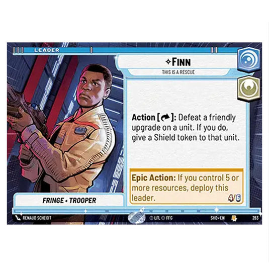 Finn 283 card from the Star Wars Unlimited set Shadows of the Galaxy